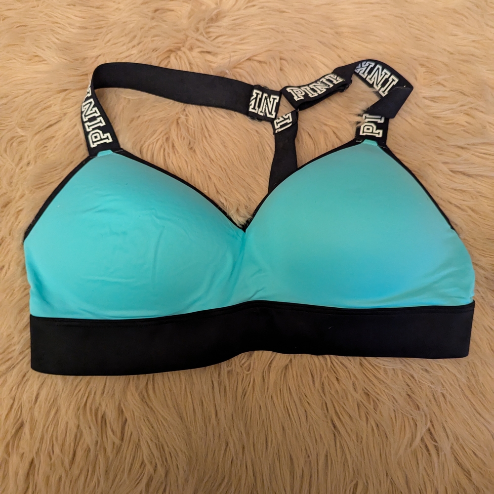 PINK Victoria's Secret Women's Blue Sports Bra